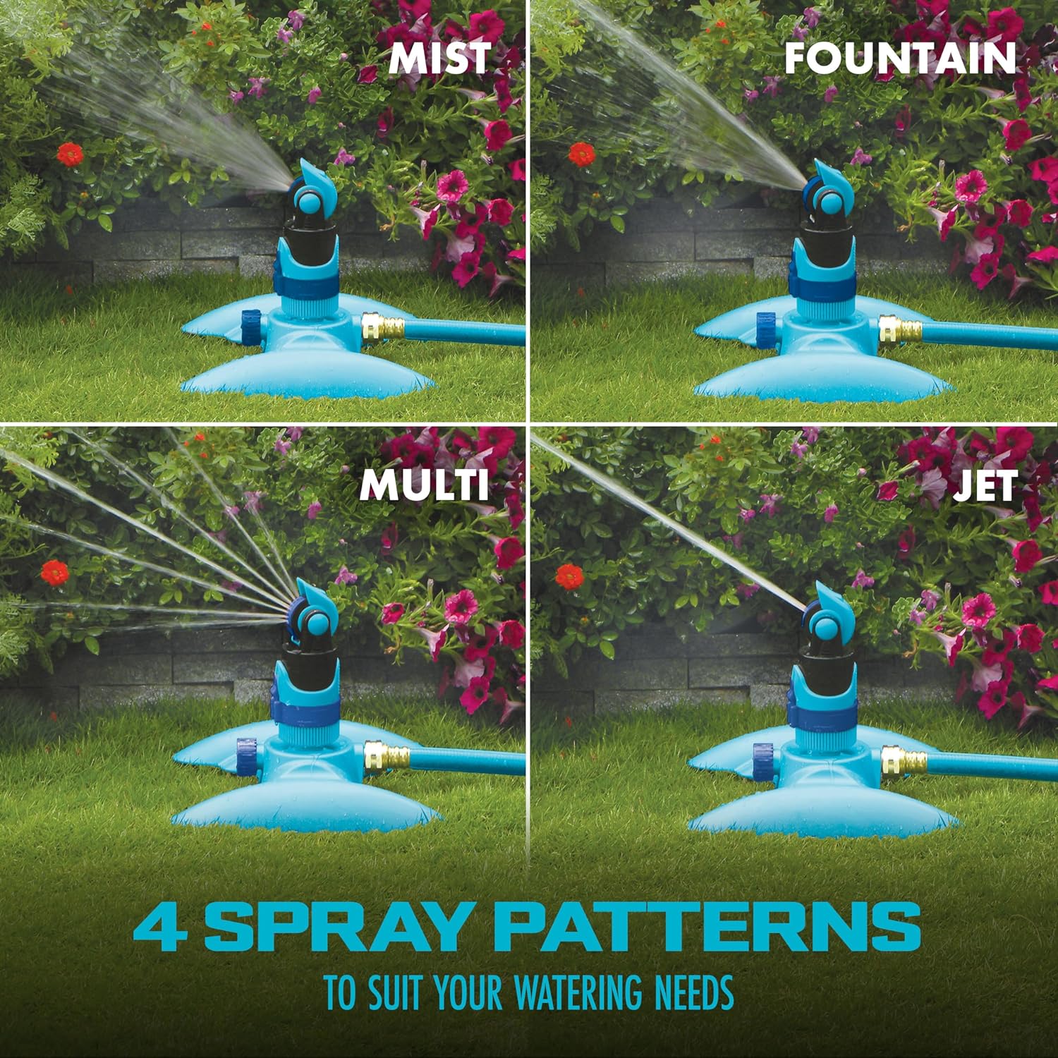 4 Spray Patterns to suit your watering needs