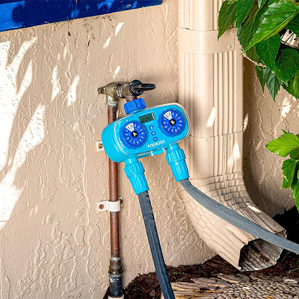 Aqua Joe Easy 2-Zone Electronic Timer installed