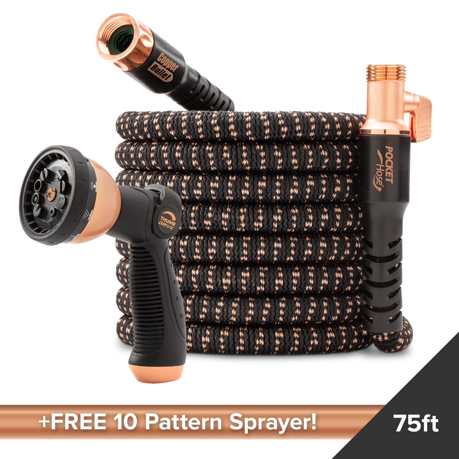 Pocket Hose Copper Bullet 75 Ft